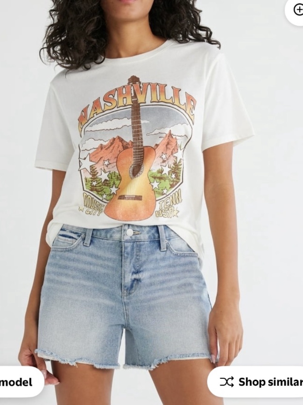 Time and Tru Nashville Graphic Tee - White